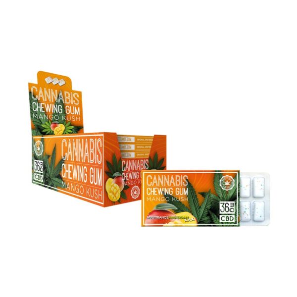 Cannabis CBD Chewing Gum: Mango Kush -  36mg (24 Pack)