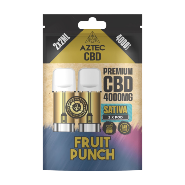 Aztec CBD Premium CBD Pods 4000mg 2x2ml — Fruit Punch