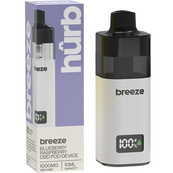 Hûrb Breeze CBD Pod Device CBD+CBG 1000mg 10ml — Blueberry Raspberry