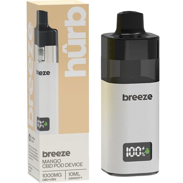 Hûrb Breeze CBD Pod Device CBD+CBG 1000mg 10ml — Mango
