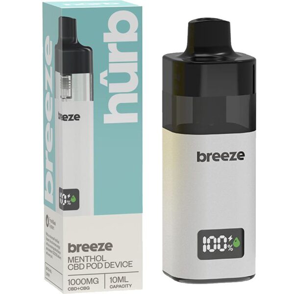 Hûrb Breeze CBD Pod Device CBD+CBG 1000mg 10ml — Menthol