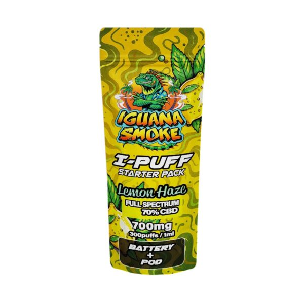 Iguana Smoke I-Puff Starter Pack CBD Vape Kit - 700mg — Lemon Haze