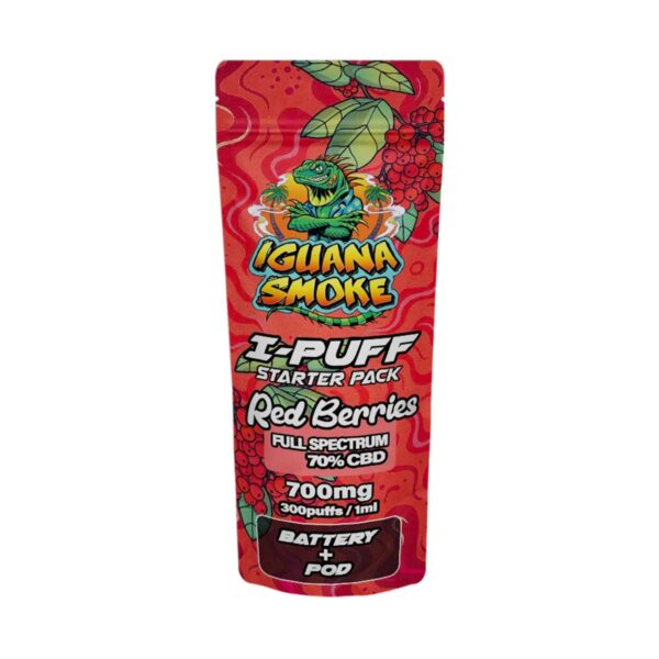 Iguana Smoke I-Puff Starter Pack CBD Vape Kit - 700mg — Red Berries