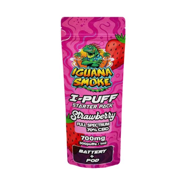 Iguana Smoke I-Puff Starter Pack CBD Vape Kit - 700mg — Strawberry