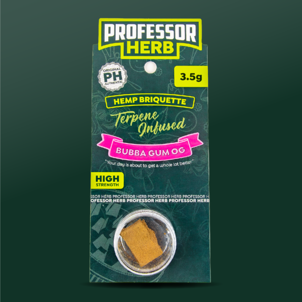 Professor Herb Hemp Briquette Hash (3.5g) — Bubba Gum OG