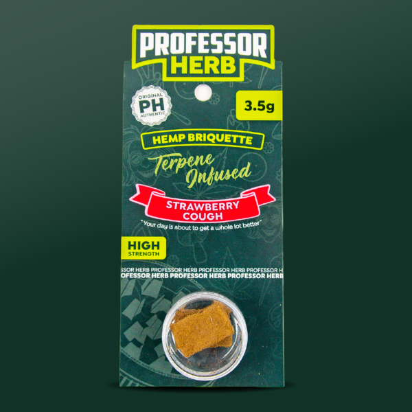 Professor Herb Hemp Briquette Hash (3.5g) — Strawberry Cough