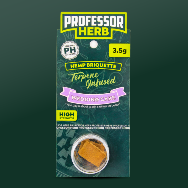 Professor Herb Hemp Briquette Hash (3.5g) — Wedding Cake