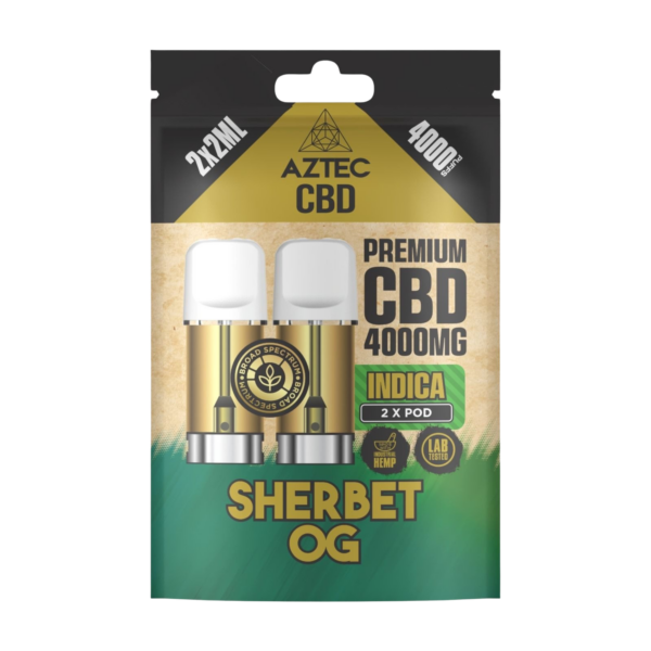 Aztec CBD Premium CBD Pods 4000mg 2x2ml — Sherbert OG