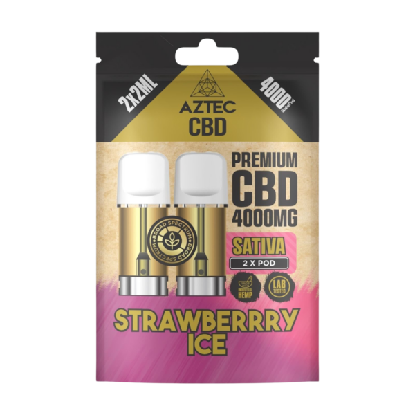 Aztec CBD Premium CBD Pods 4000mg 2x2ml — Strawberry Ice
