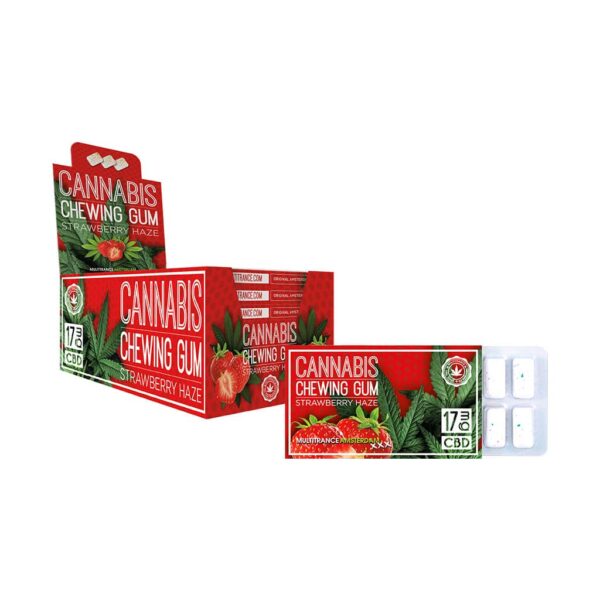 Cannabis CBD Chewing Gum: Strawberry Haze - 17mg