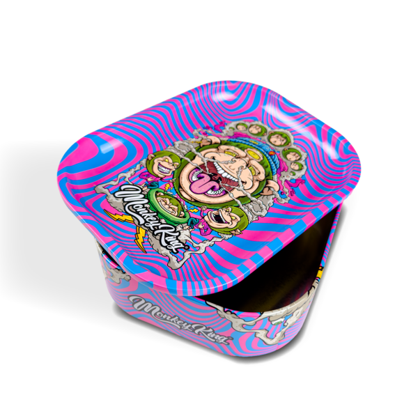 Monkey King Rolling Tray Box + Hemp Cones — Psychedelic