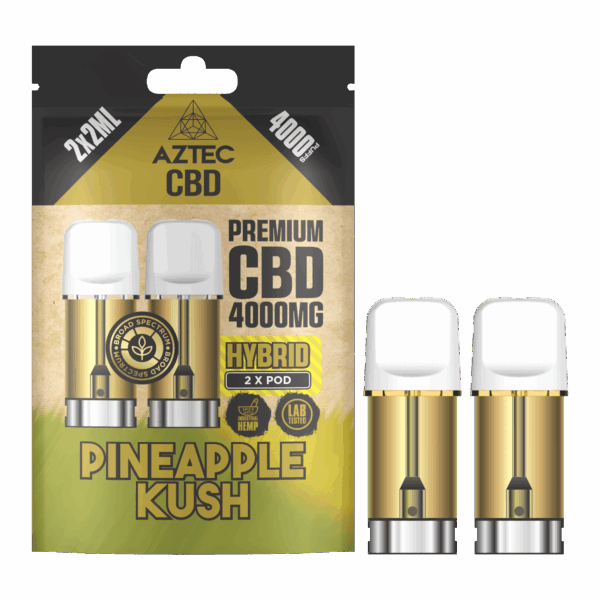 Aztec CBD Premium CBD Pods 4000mg 2x2ml — Pineapple Kush