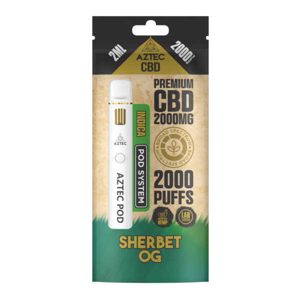 Aztec CBD Premium CBD Pod System 2000mg 2ml — Sherbert OG