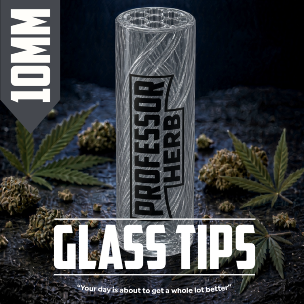 Professor Herb: 10mm Glass tips — Black