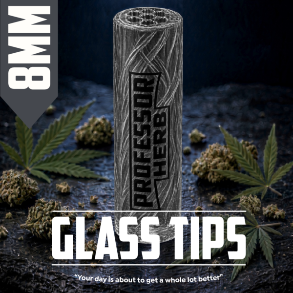 Professor Herb: 8mm Clear Glass Tips — Black