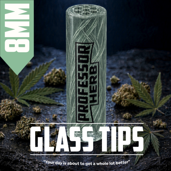 Professor Herb: 8mm Clear Glass Tips — Green