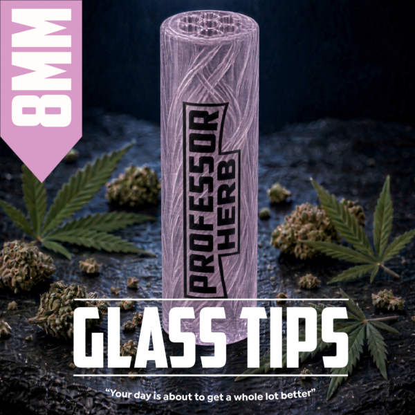 Professor Herb: 8mm Clear Glass Tips — Pink