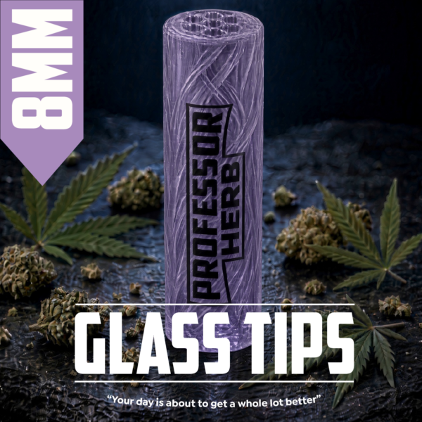 Professor Herb: 8mm Clear Glass Tips — Purple
